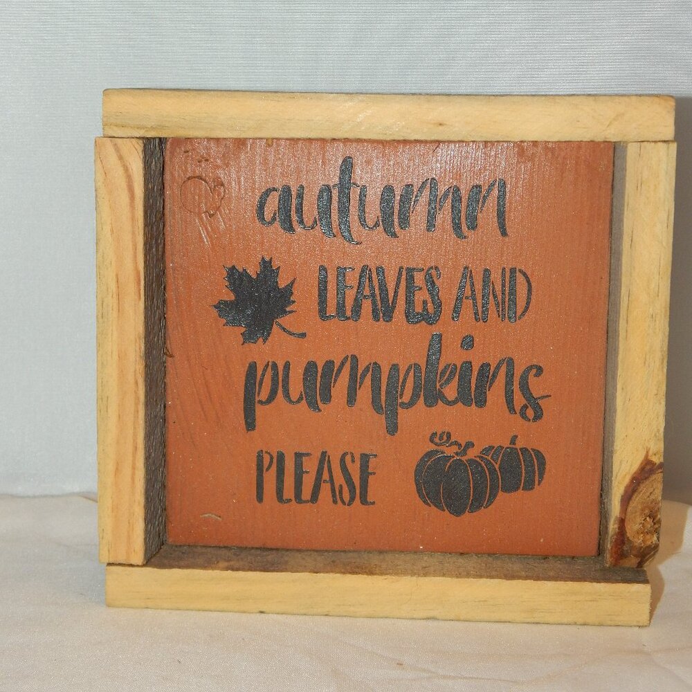 🍁Autumn leaves and pumpkins please block sign